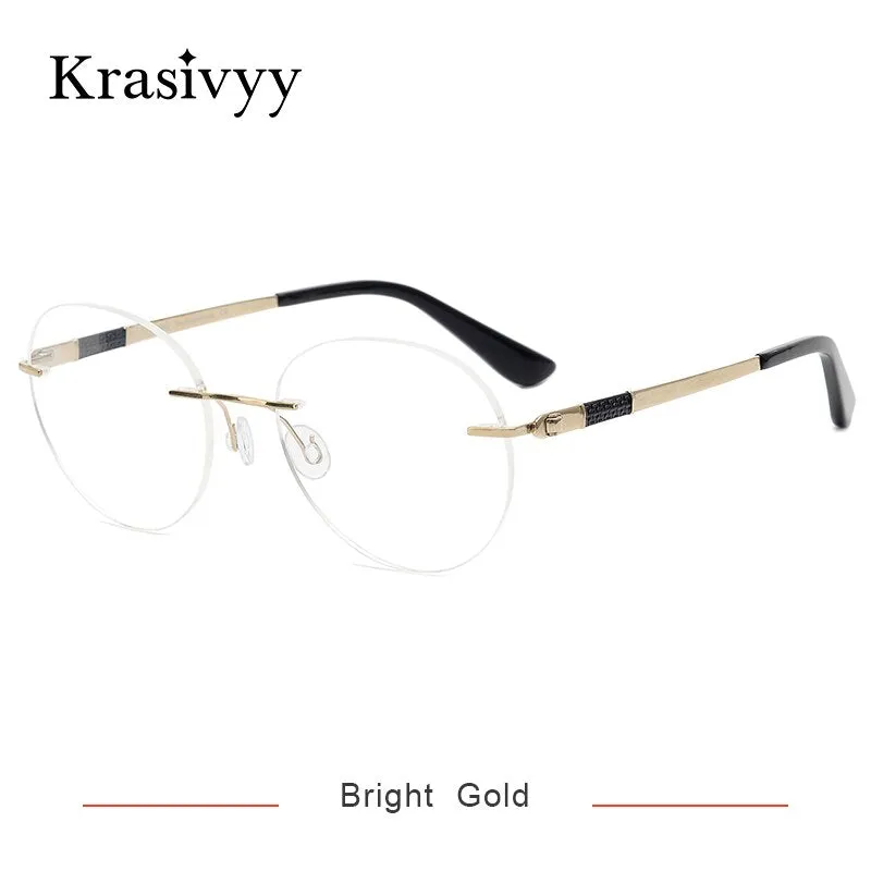 Krasivyy Unisex Rimless Round Screwless Titanium Rimless Eyeglasses Kr5012
