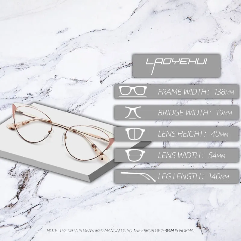 Laoyehui Women's Eyeglasses Cat Eye Reading Glasses Black Red Khaki