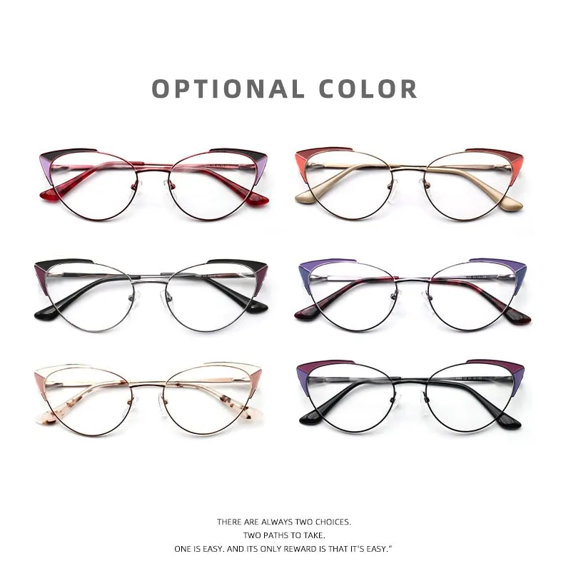 Laoyehui Women's Eyeglasses Cat Eye Reading Glasses Black Red Khaki