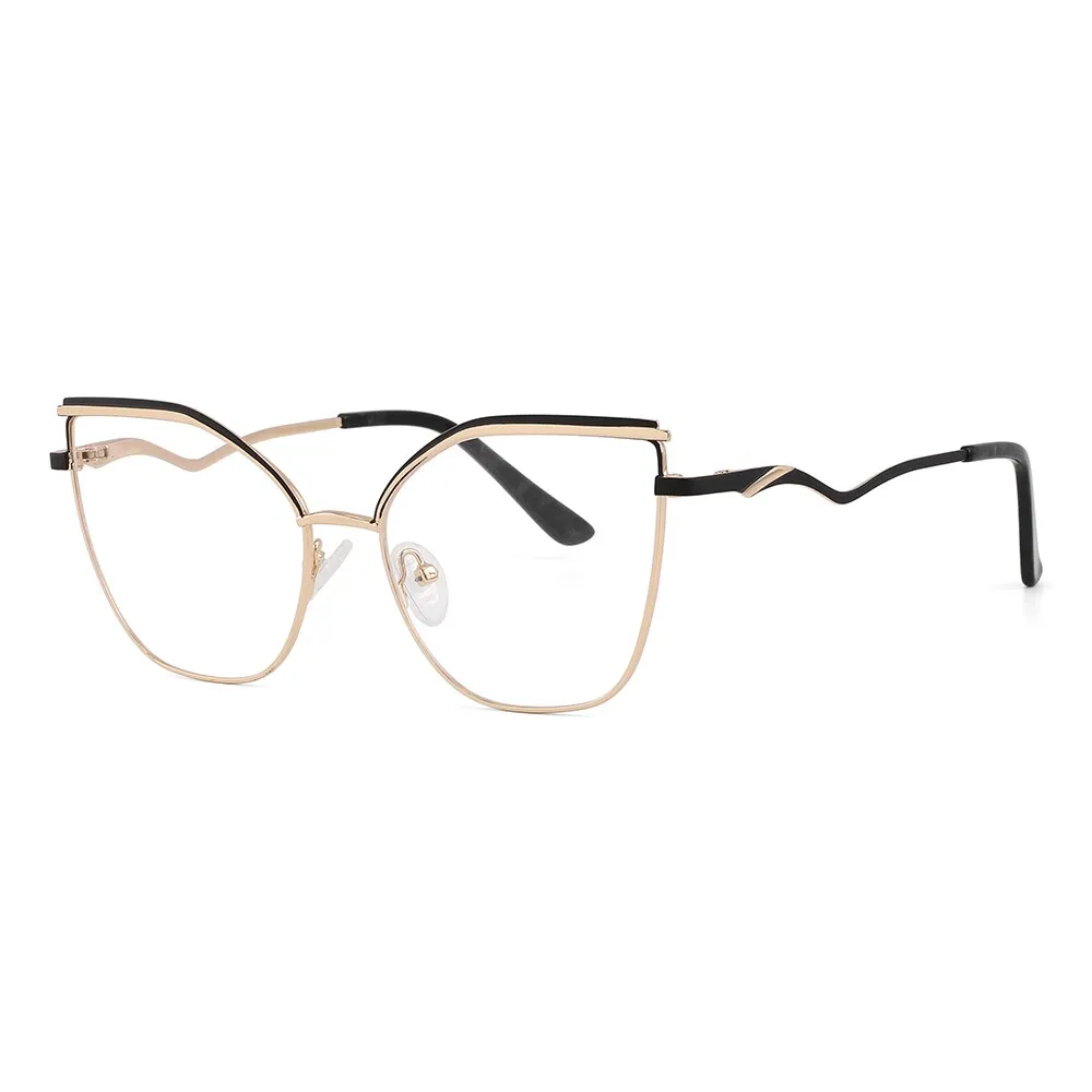 Laoyehui Women's Full Rim Square Cat Eye Alloy Presbyopic Reading Glasses Glr8455