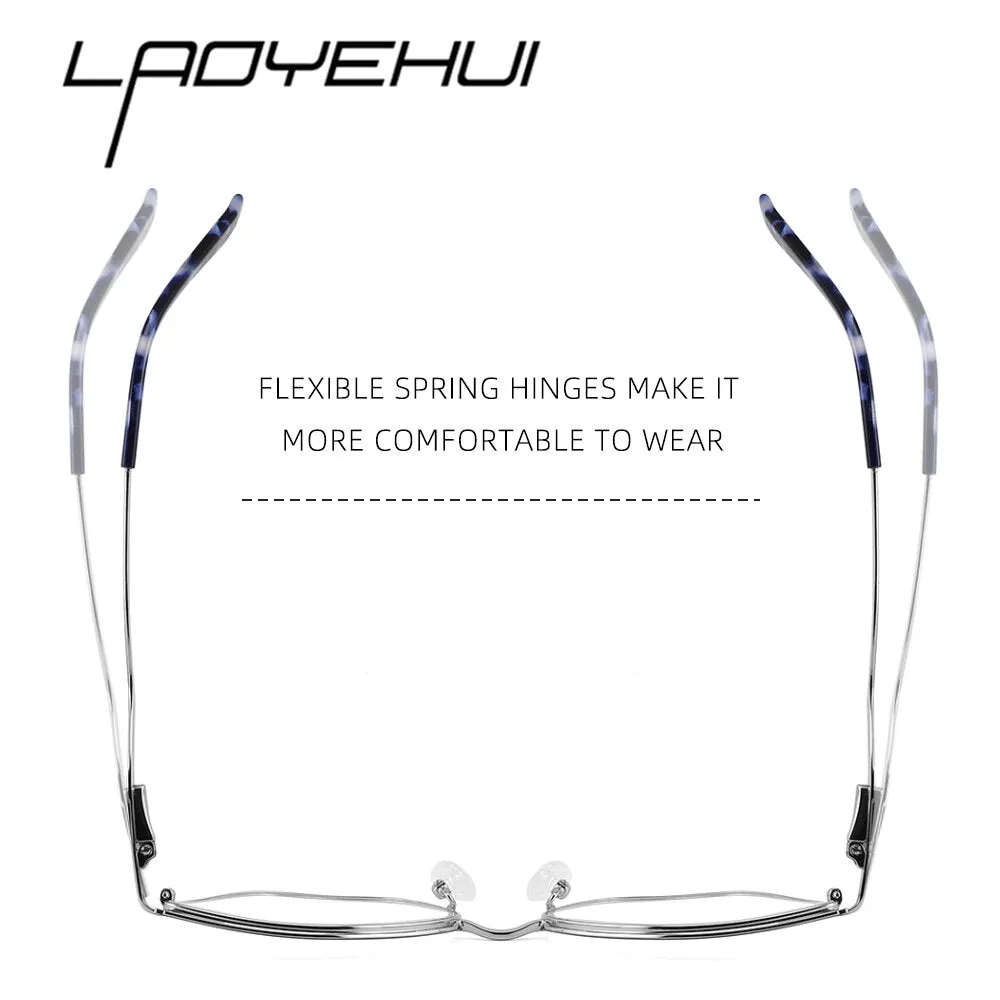 Laoyehui Women's Full Rim Square Cat Eye Alloy Presbyopic Reading Glasses Glr8455