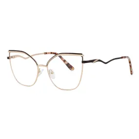 Laoyehui Women's Full Rim Square Cat Eye Alloy Presbyopic Reading Glasses Glr8455