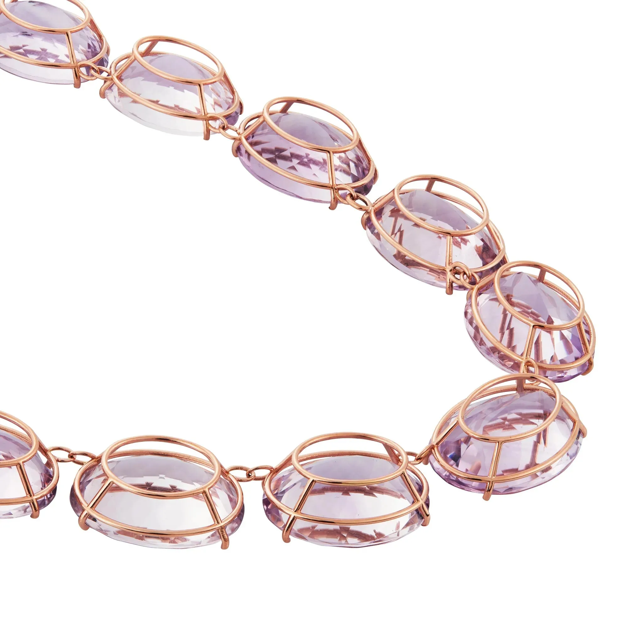 Large Crown Pink Amethyst Necklace
