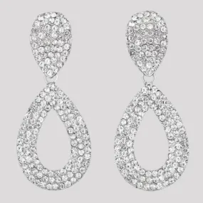 Large Teardrop Crystal Diamonte Stud Earrings