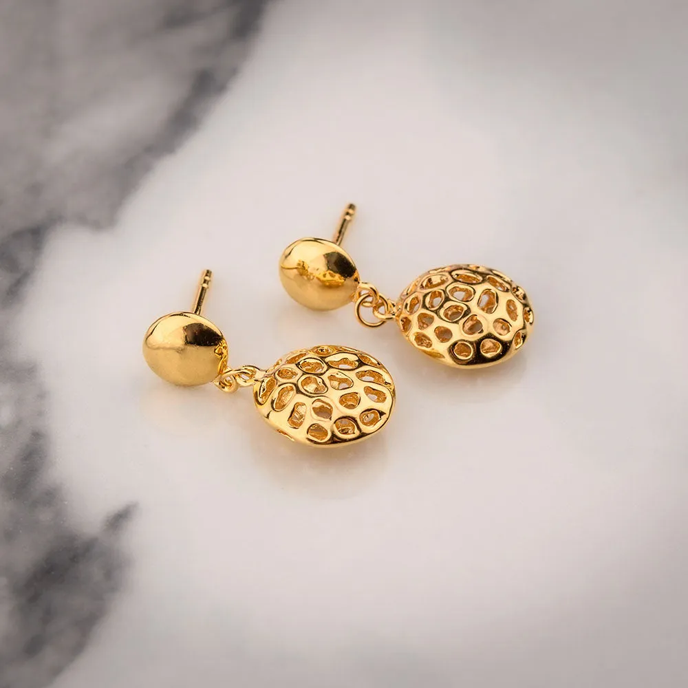 Lattice Pebble Earrings