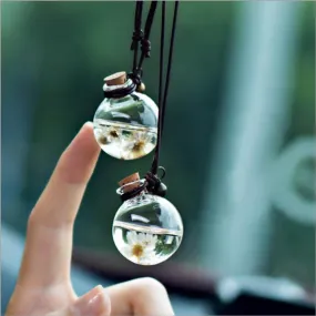 LEEPEE Empty Glass Bottle Fragrance Car Hanging Perfume Pendant For Essential Oils Diffuser Air Freshener Car-styling