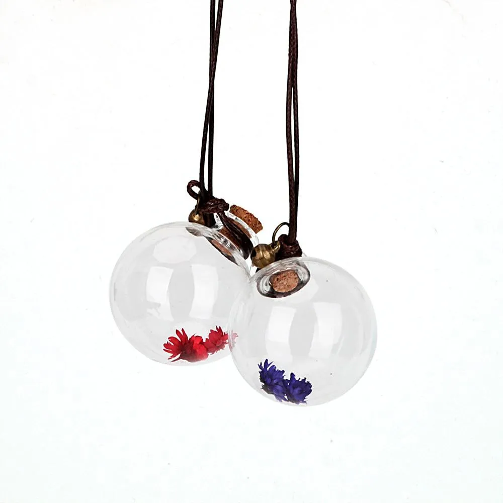 LEEPEE Empty Glass Bottle Fragrance Car Hanging Perfume Pendant For Essential Oils Diffuser Air Freshener Car-styling