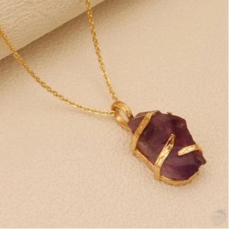 Light Purple Amethyst Raw gemstone necklace