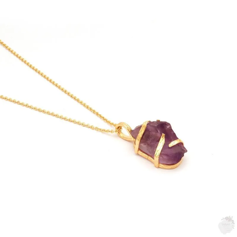 Light Purple Amethyst Raw gemstone necklace