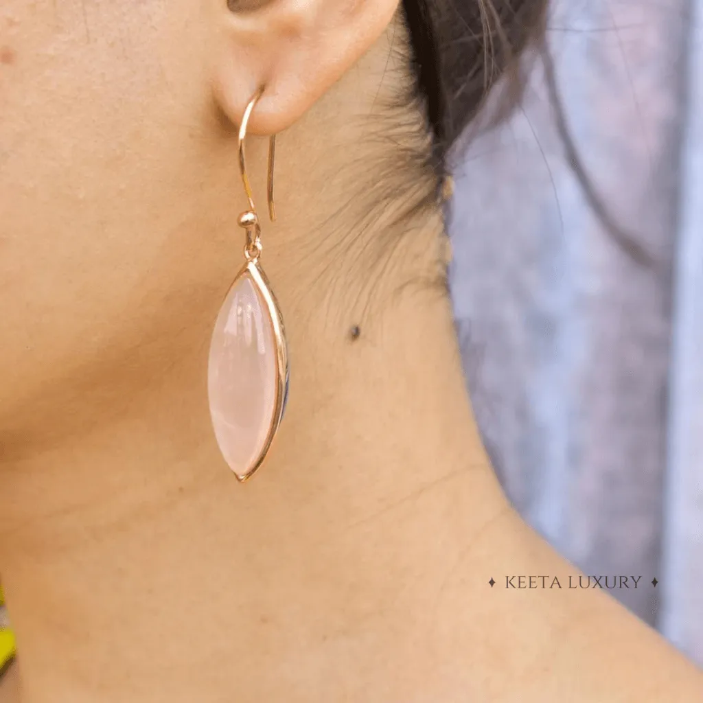 Lit Long - Rose Quartz Earrings