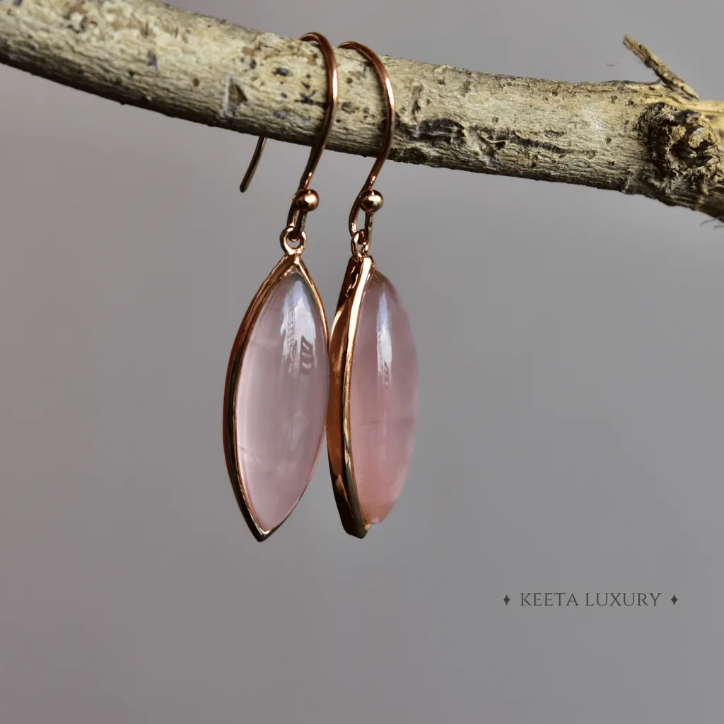 Lit Long - Rose Quartz Earrings