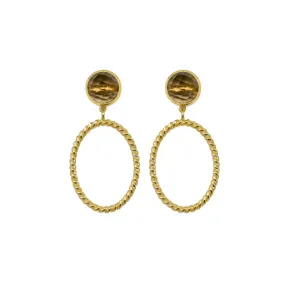 Lucie French Twist & Smoky Quartz Gemstone Earring