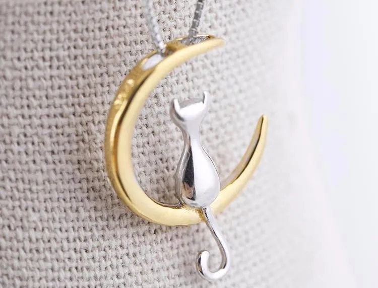 'Lucky Luna Cat' Necklace - 925 Sterling Silver