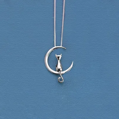 'Lucky Luna Cat' Necklace - 925 Sterling Silver
