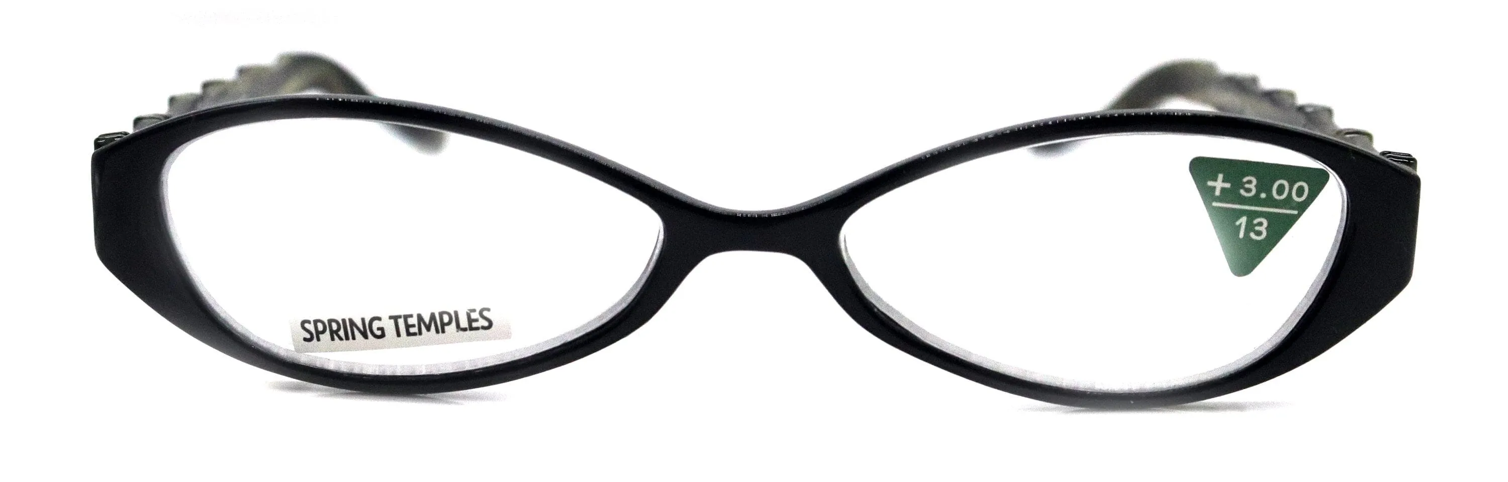 Lucky, (Premium) Reading Glasses, High End Readers  1.25  1.50  1.75 ..  3 Cat Eye. Bamboo Temple. (Black) Optical Frames NY Fifth Avenue.