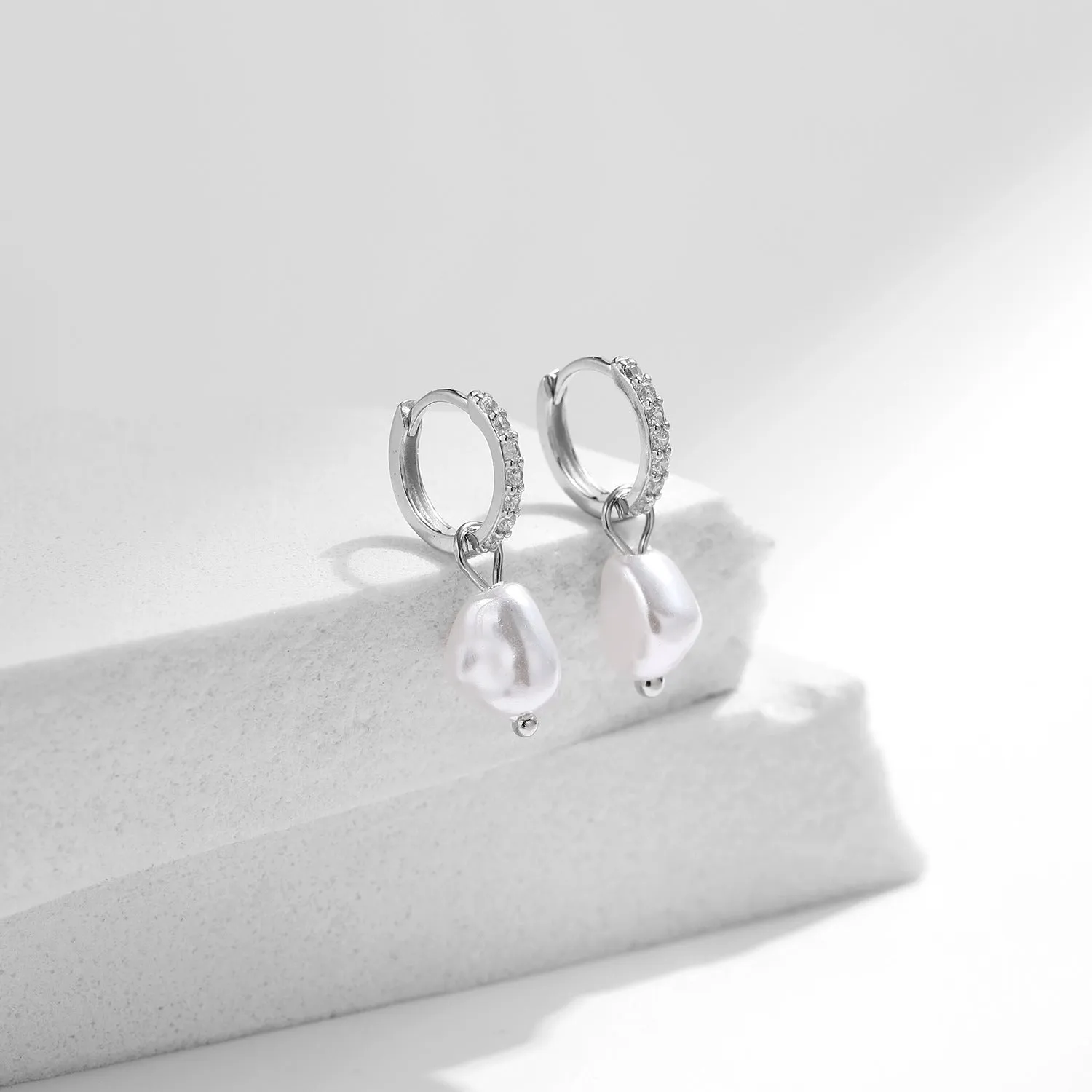 Luxurious Baroque Pearl Sterling Silver Earrings for Women with Anti-Allergy Ear Hooks