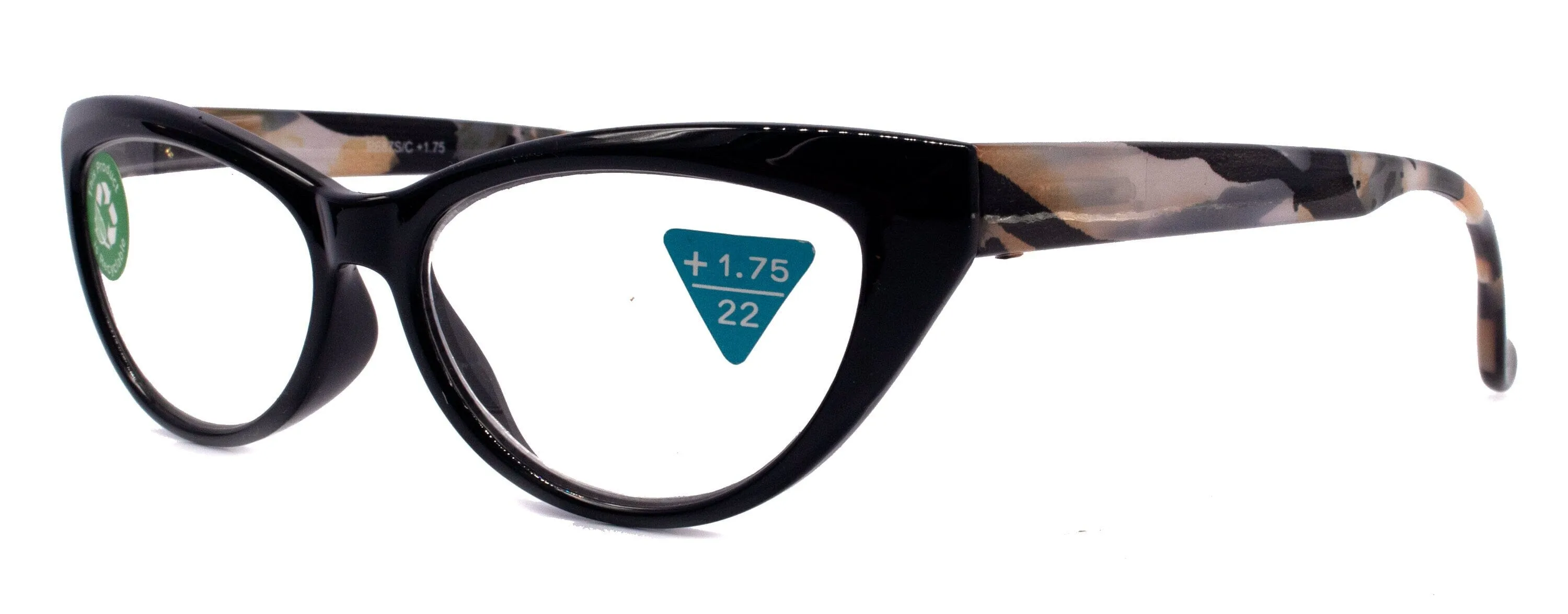 Lynx, (Premium) Reading Glass, High End Readers  1.25.. 3 Magnifying ,Cat Eye optical Frame, Tortoise Shell (Brown, Black) NY Fifth Avenue