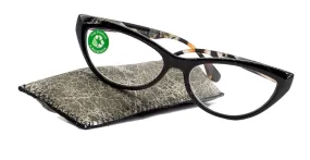 Lynx, (Premium) Reading Glass, High End Readers  1.25.. 3 Magnifying ,Cat Eye optical Frame, Tortoise Shell (Brown, Black) NY Fifth Avenue