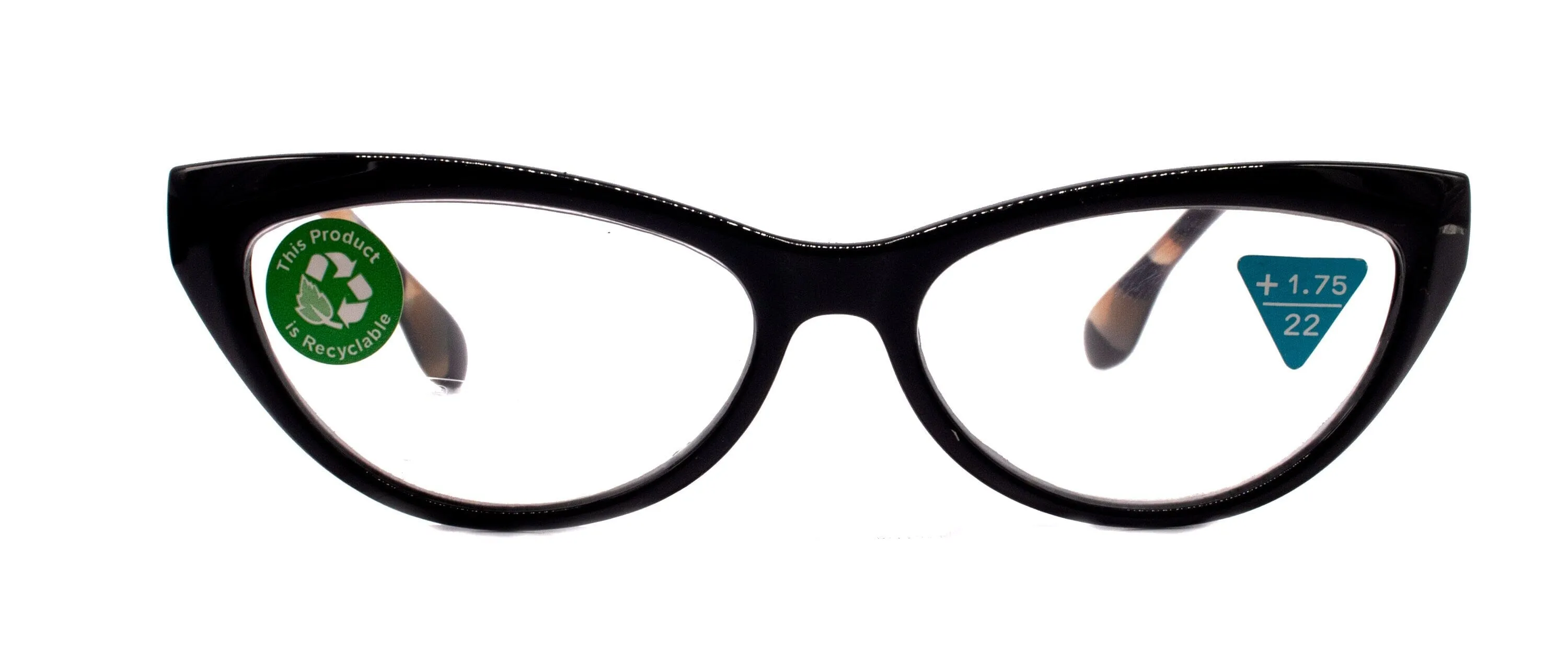 Lynx, (Premium) Reading Glass, High End Readers  1.25.. 3 Magnifying ,Cat Eye optical Frame, Tortoise Shell (Brown, Black) NY Fifth Avenue