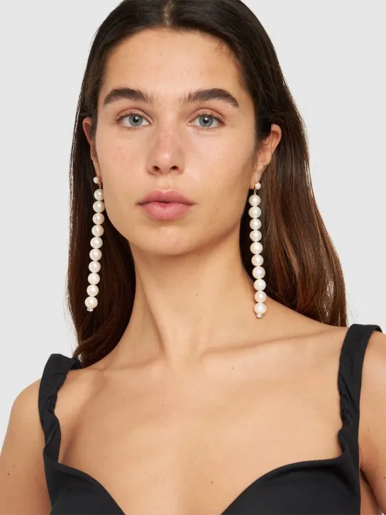 Magda Butrym   Pendant pearl earrings 