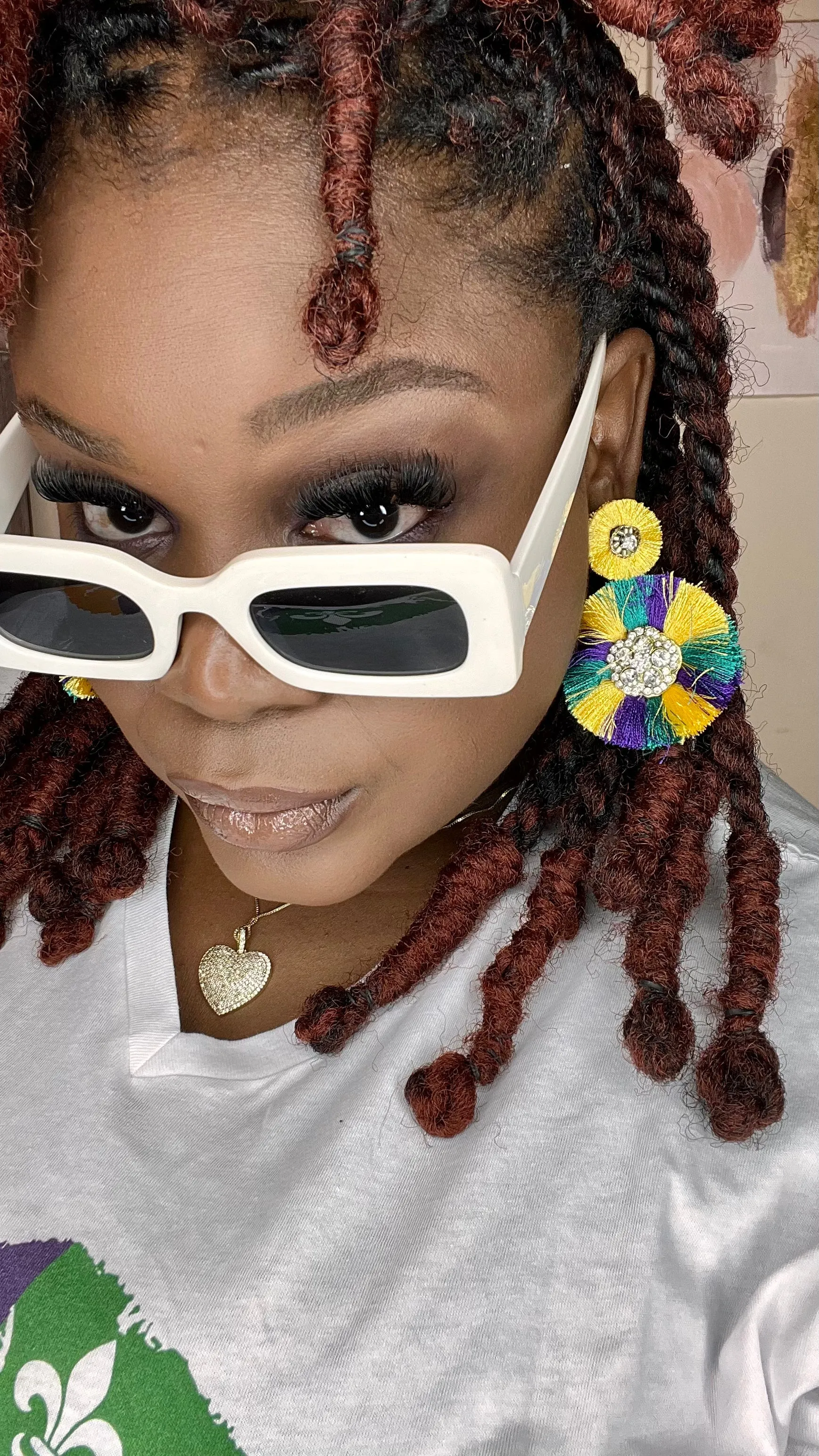 Mardi Gras Earrings (tassle)