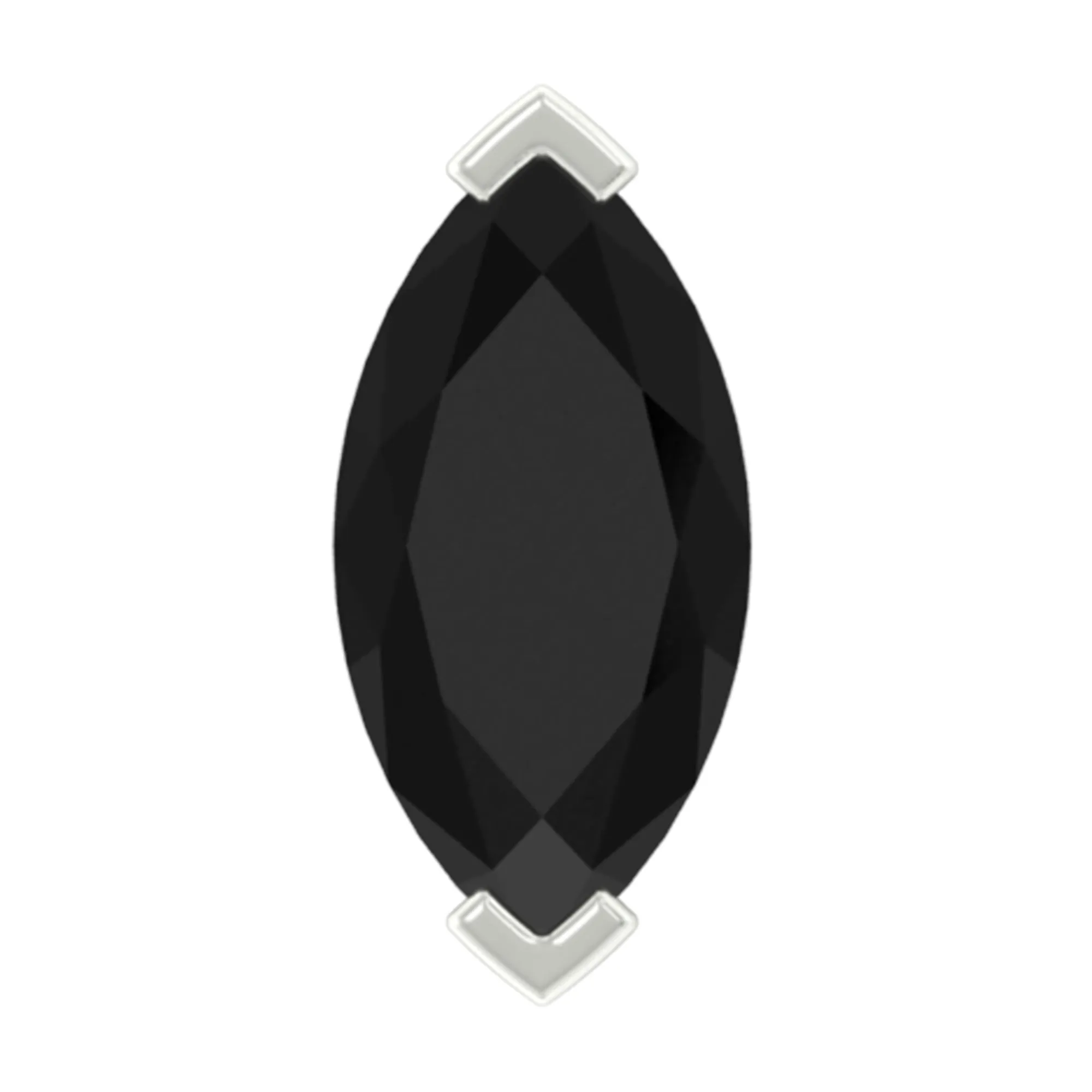 Marquise Black Onyx Solitaire Conch Earring