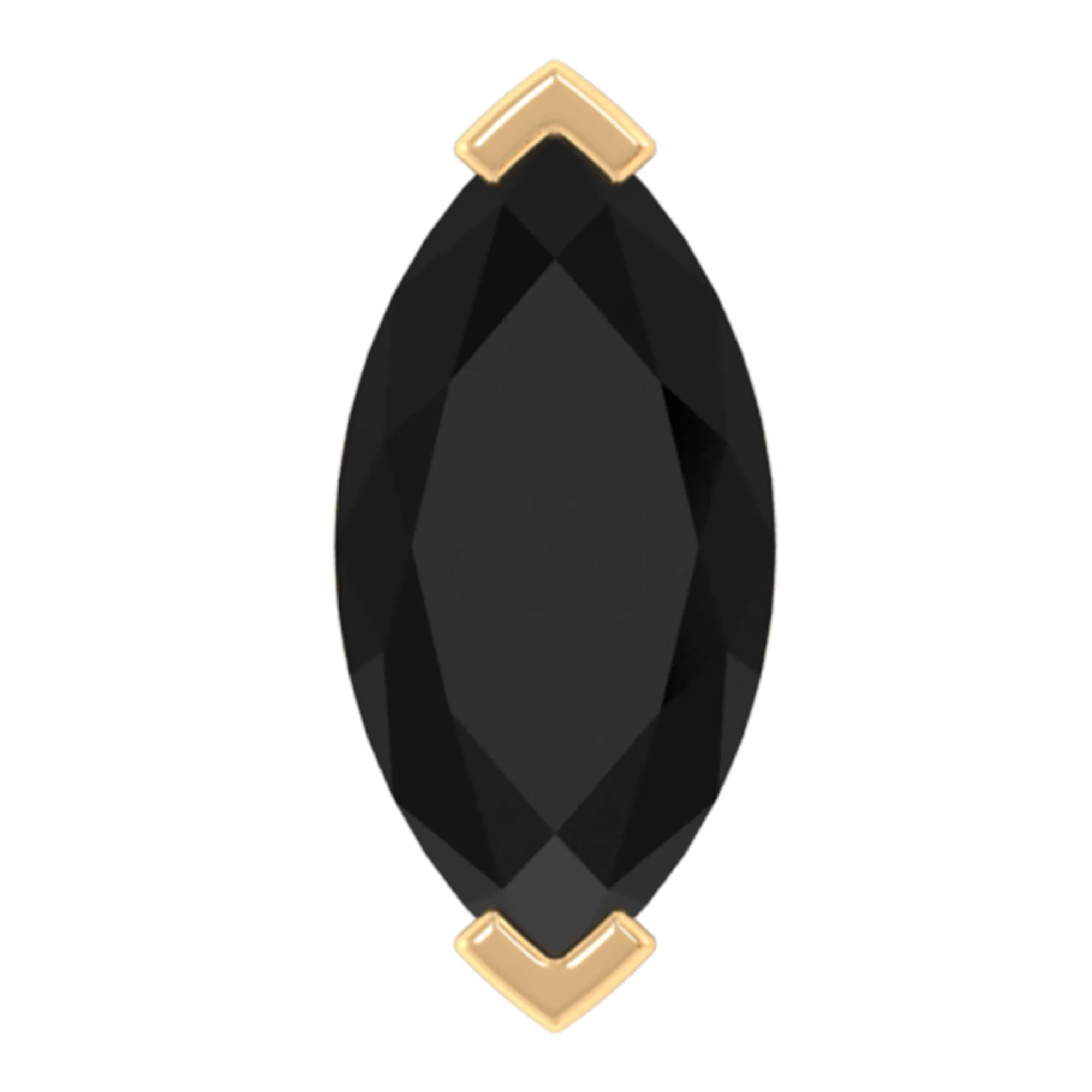 Marquise Black Onyx Solitaire Conch Earring