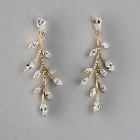 Marquise Wispy Vine CZ Bridal Earrings