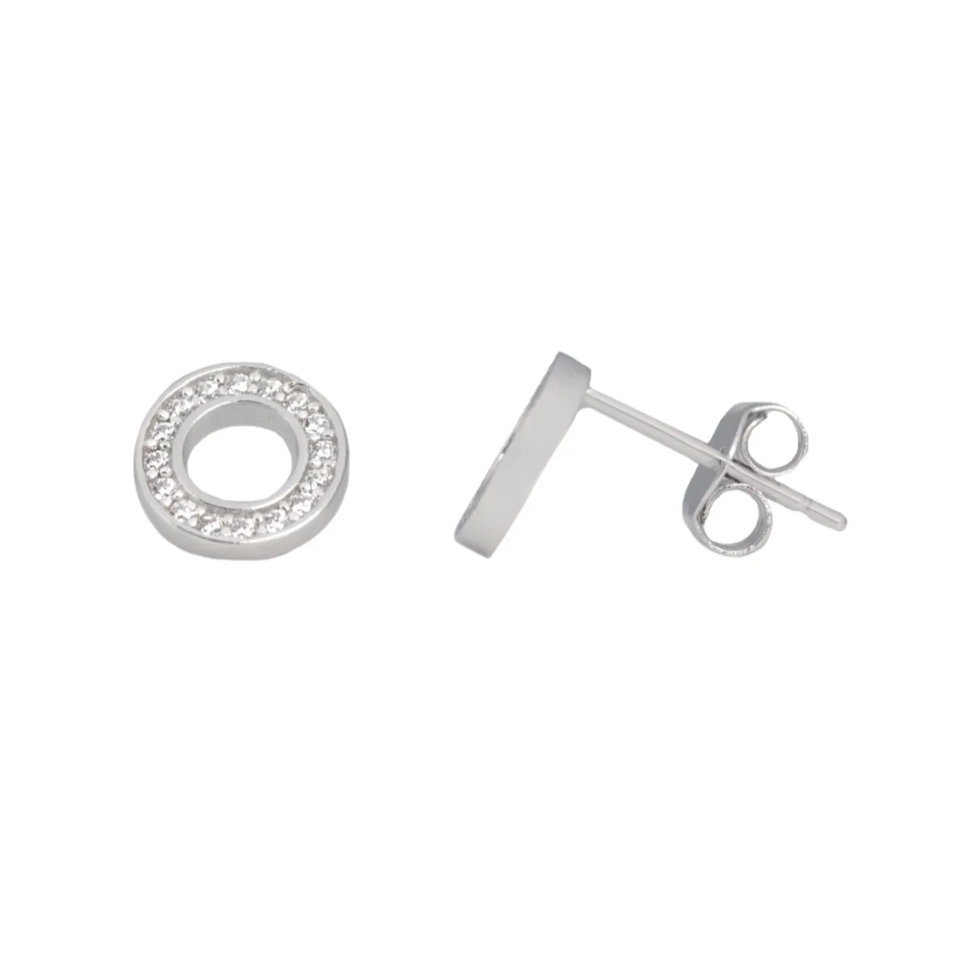 Me and Mine Block Initial Earring Pair - Sterling Silver