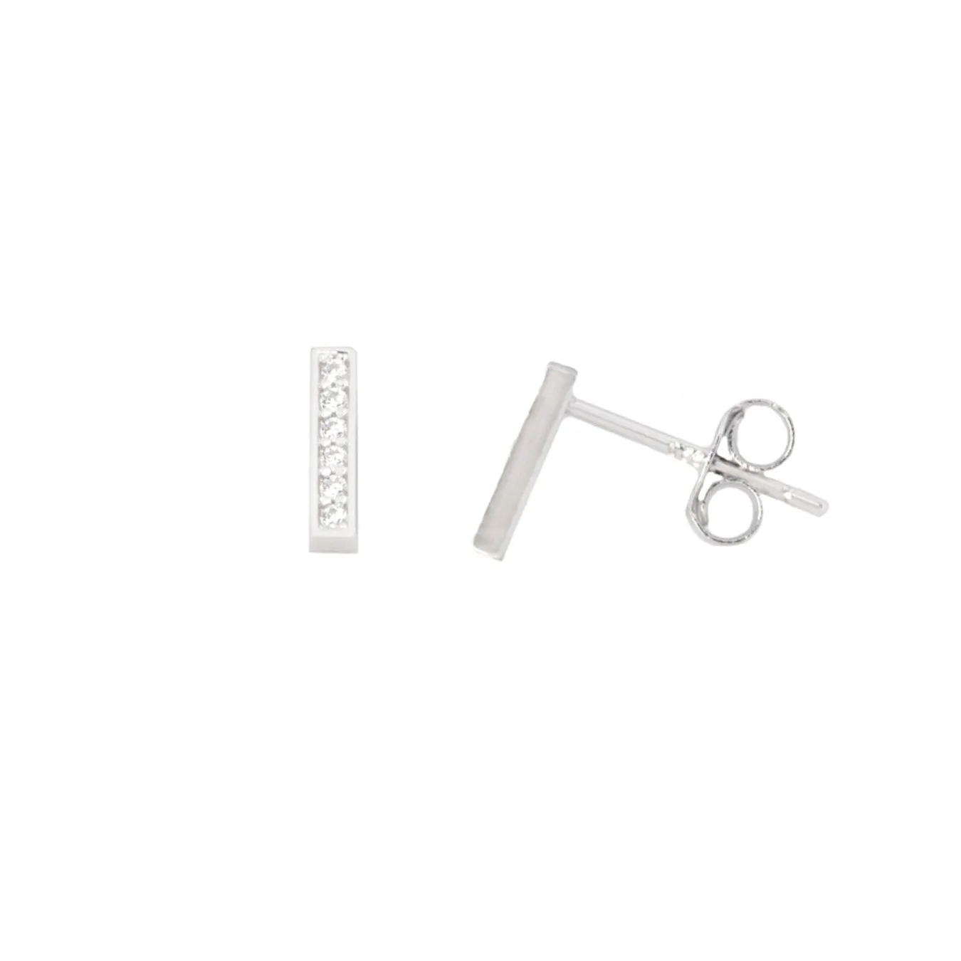 Me and Mine Block Initial Earring Pair - Sterling Silver
