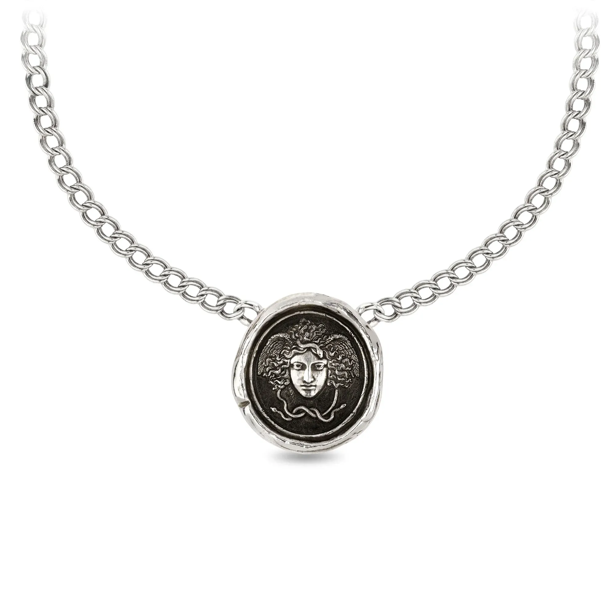 Medusa Double Curb Link Talisman Choker