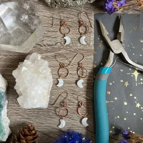 Mini Moon Hoop Earrings - Mother of Pearl