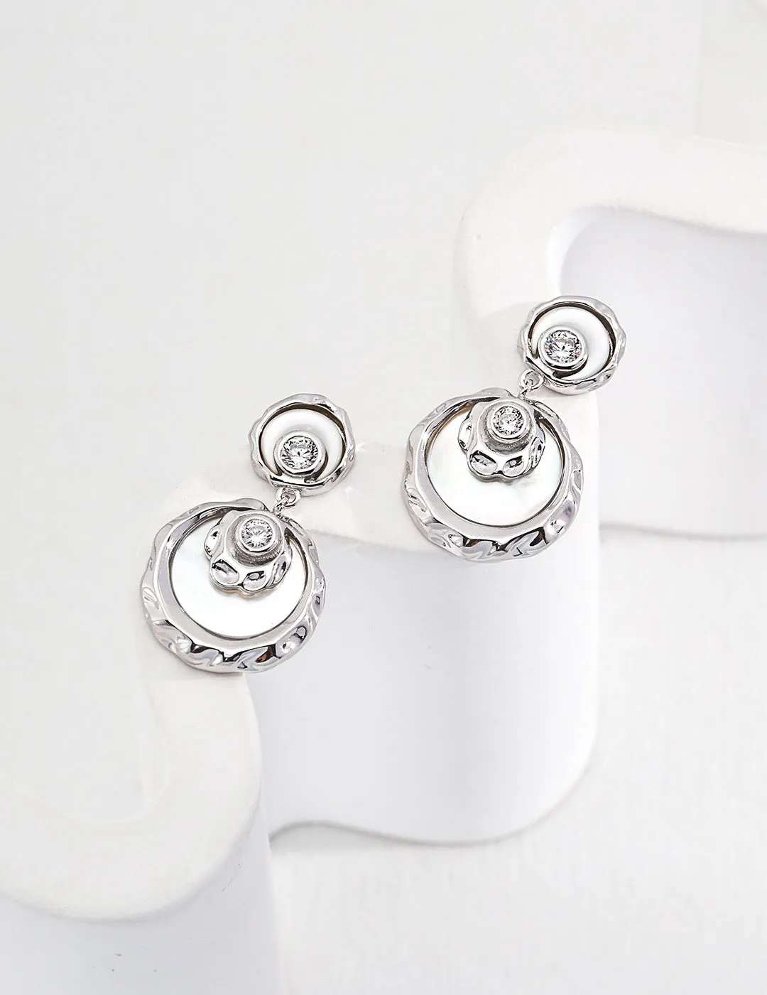 Minimalist Round Zircon Drop Earrings