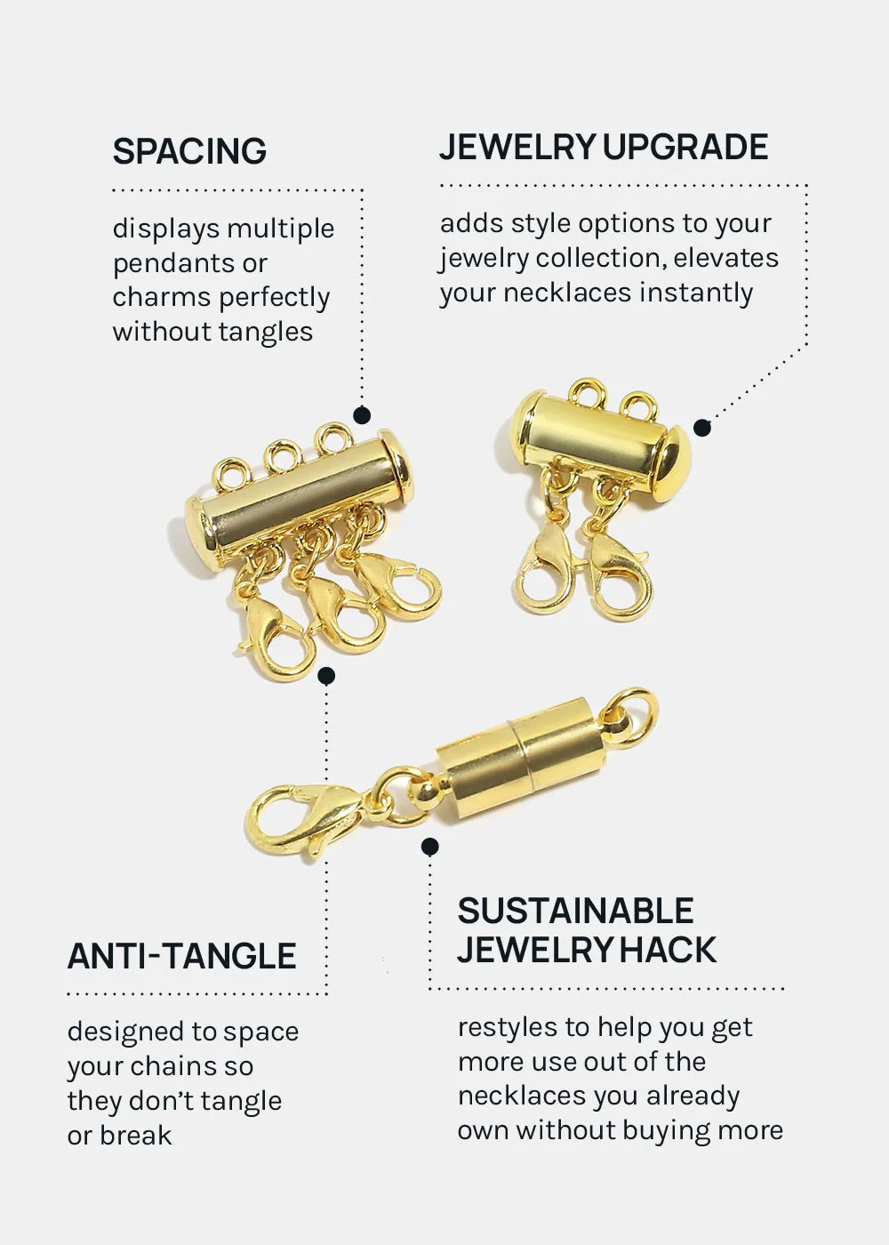 Miss A Necklace Clasp - Gold