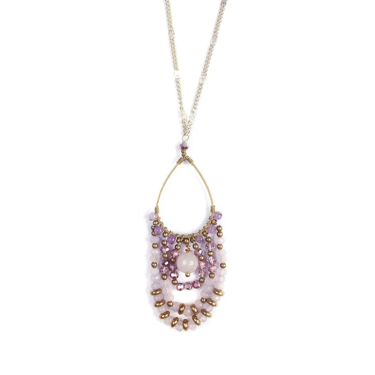 Monica Amethyst Necklace Stone Beads - Thailand