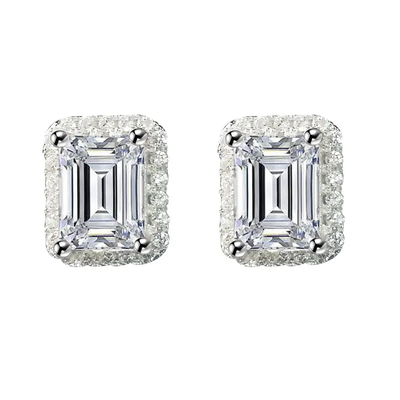 MOONSO Real Sterling Silver and Cubic Zirconia Stud Earrings for Women