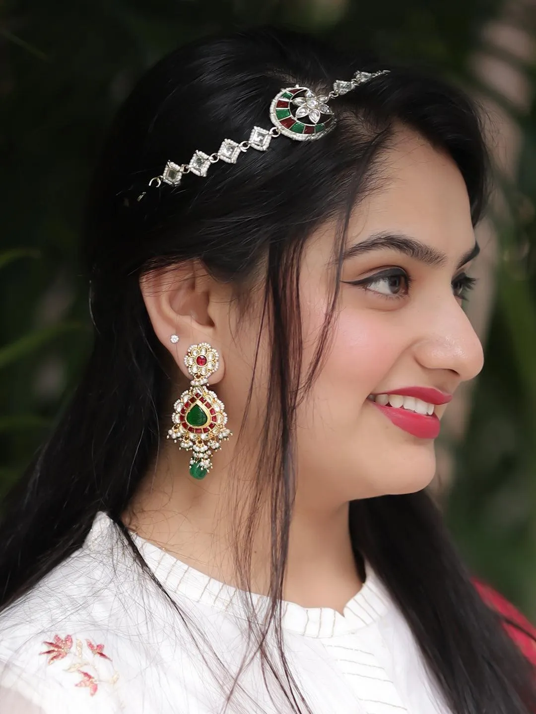 Multi Color Kundan Stone Earrings