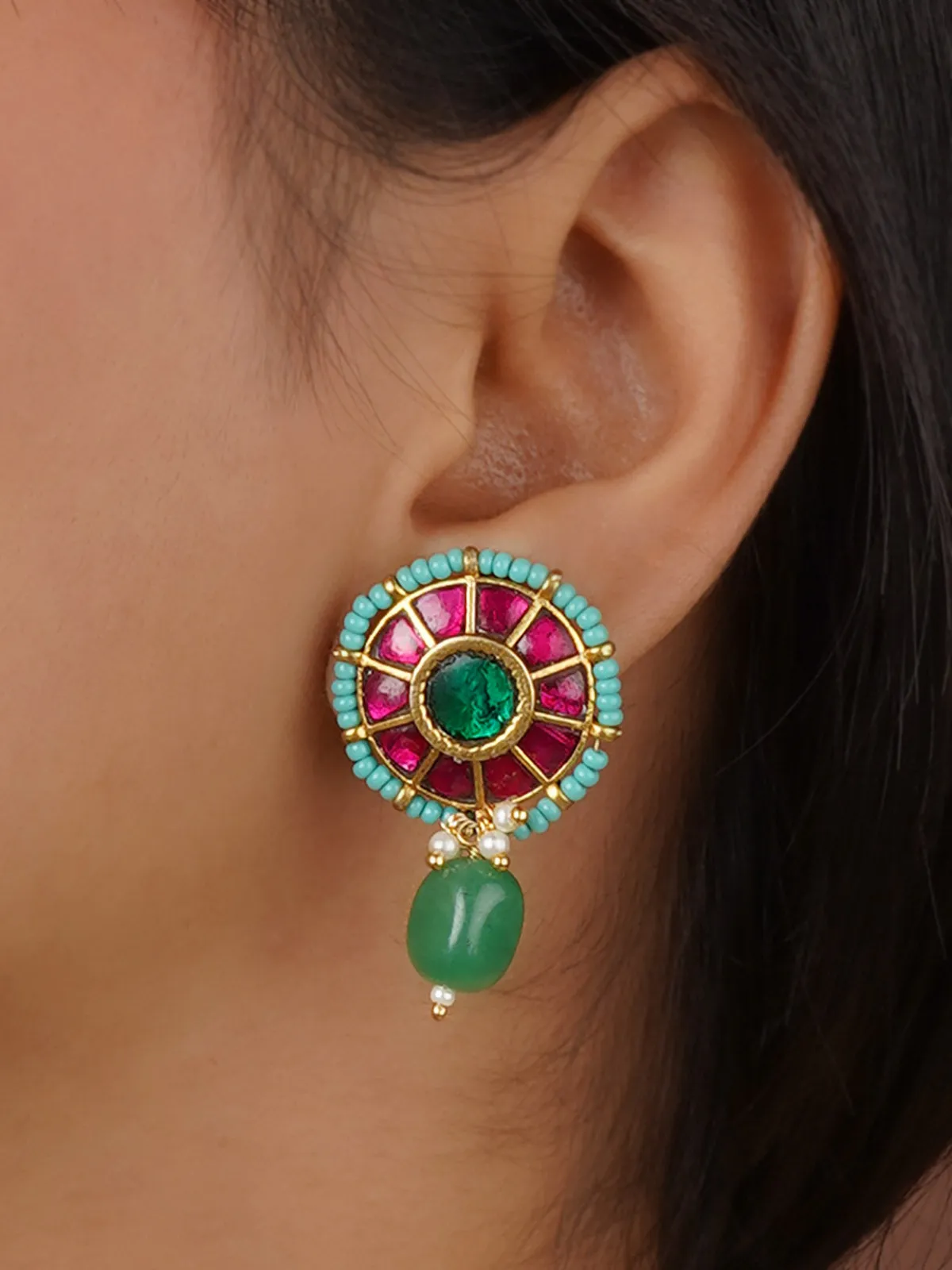 Multicolor Gold Plated Mishr Necklace Set - MR-S785M