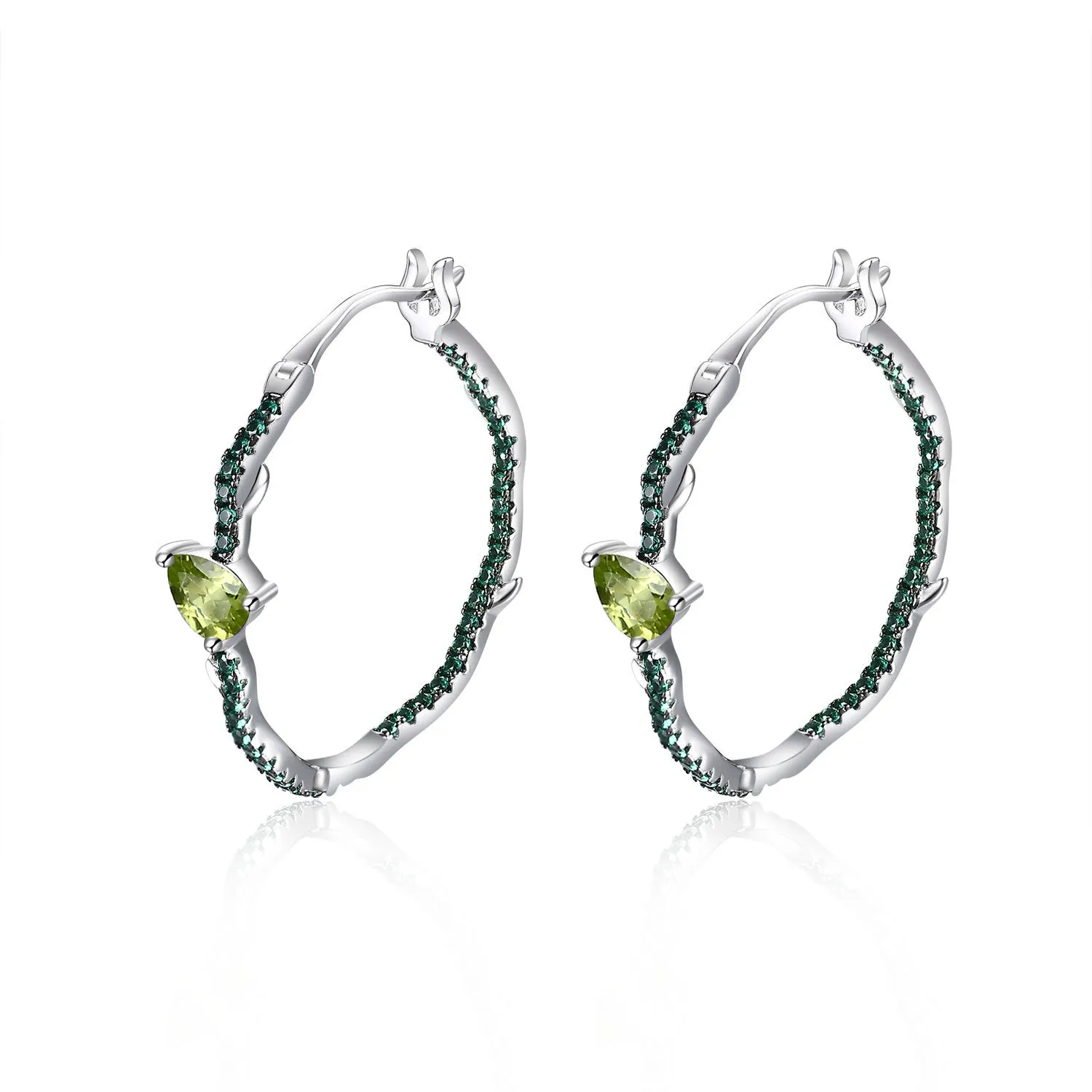 Natural Color Treasure Amethyst Hoops for Women