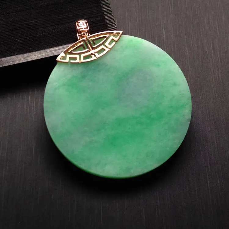 Natural Jade Pendant Jadeite Gold Pendant PT544