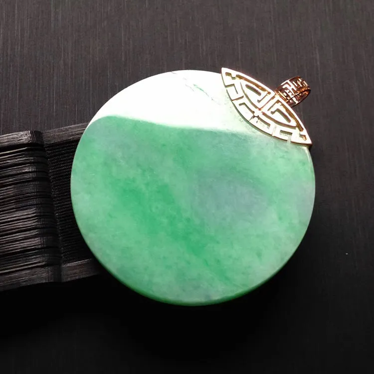 Natural Jade Pendant Jadeite Gold Pendant PT544