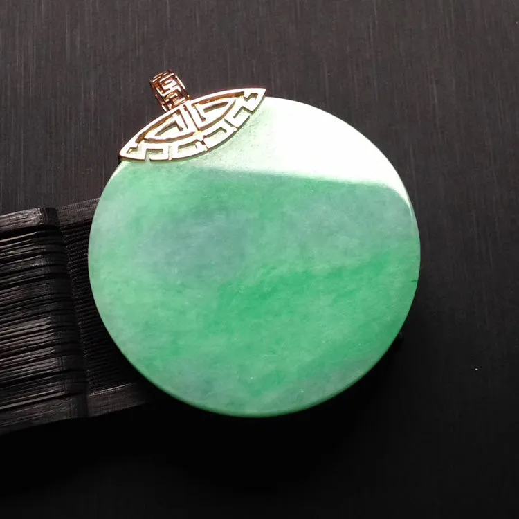 Natural Jade Pendant Jadeite Gold Pendant PT544