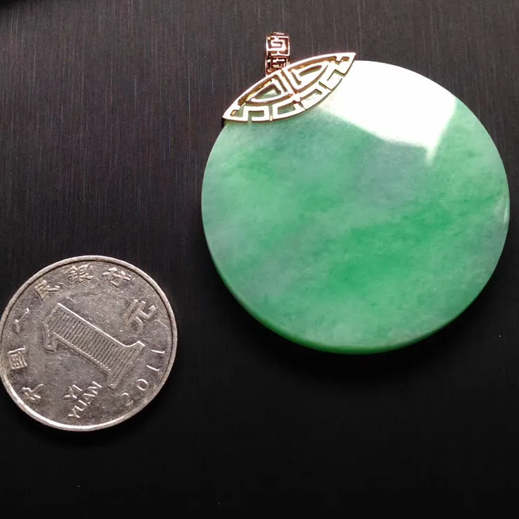 Natural Jade Pendant Jadeite Gold Pendant PT544
