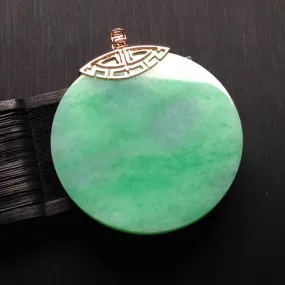 Natural Jade Pendant Jadeite Gold Pendant PT544