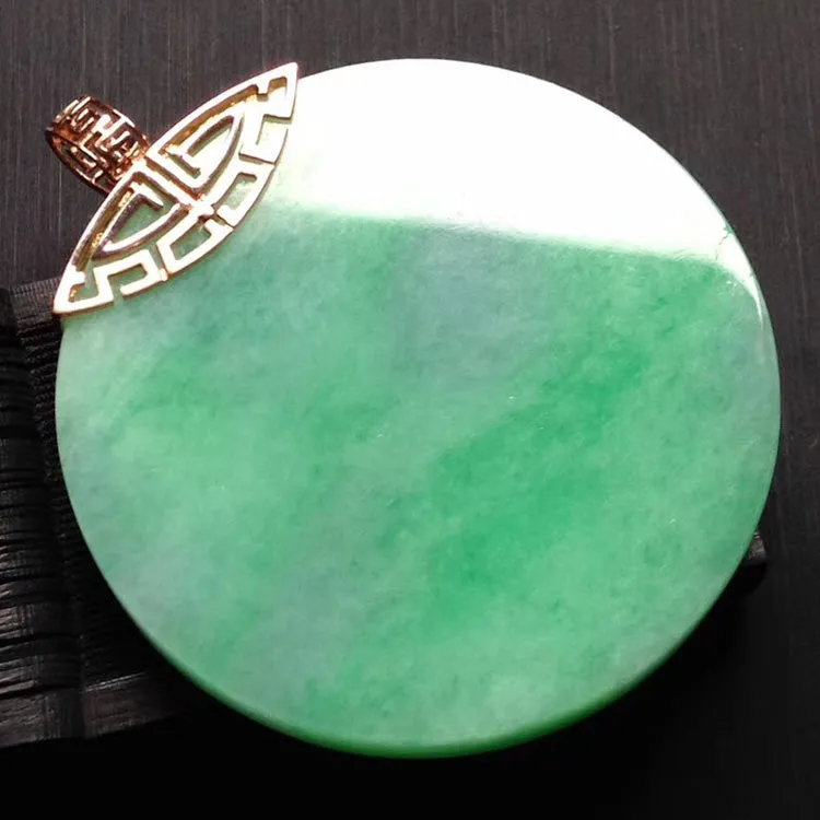Natural Jade Pendant Jadeite Gold Pendant PT544