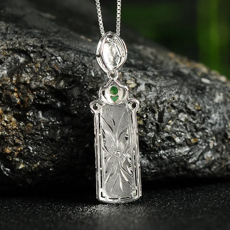 Natural Jade Pendant Jadeite Gold Pendant PT67
