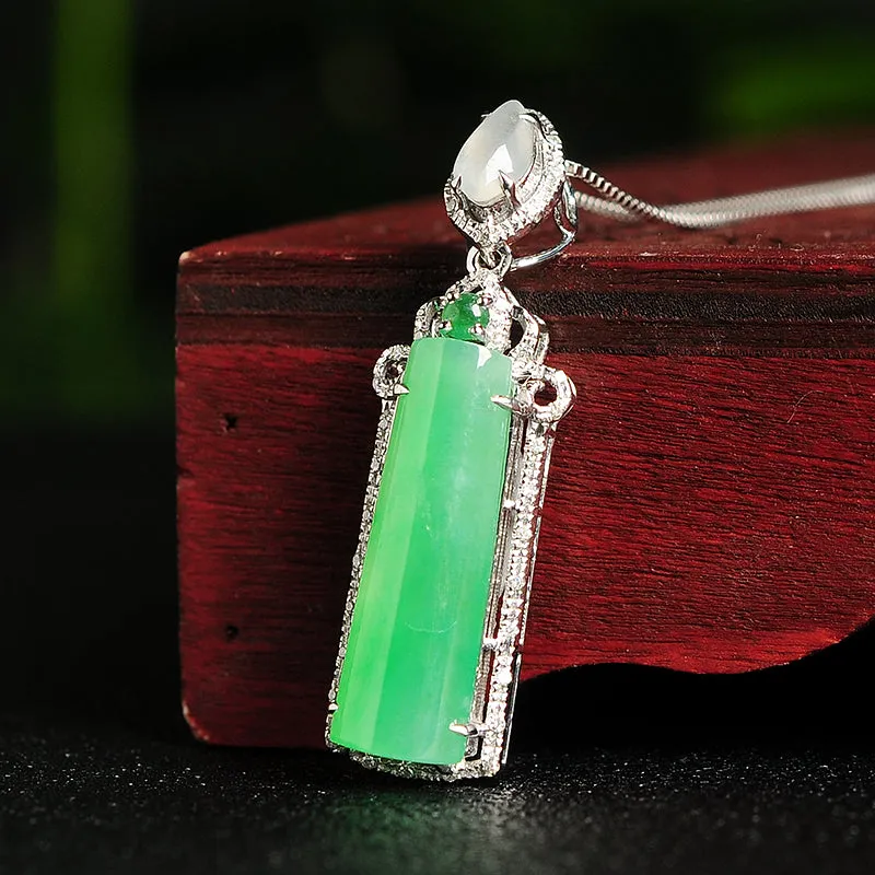 Natural Jade Pendant Jadeite Gold Pendant PT67