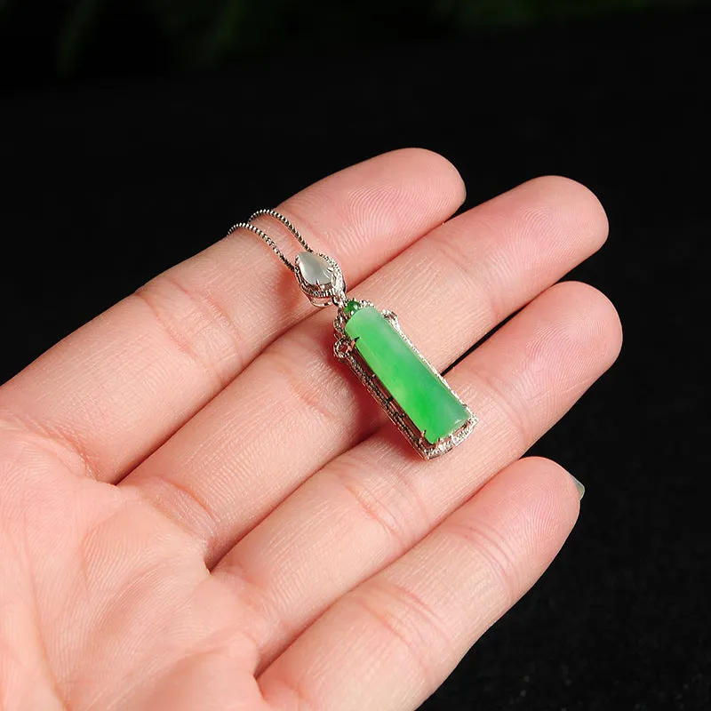 Natural Jade Pendant Jadeite Gold Pendant PT67