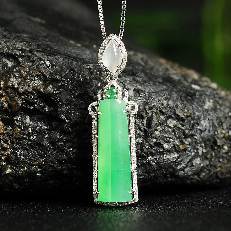 Natural Jade Pendant Jadeite Gold Pendant PT67