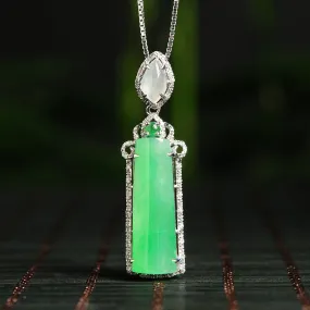 Natural Jade Pendant Jadeite Gold Pendant PT67